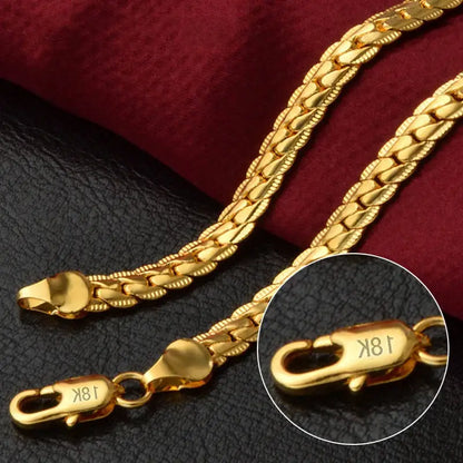 18K Gold/925 Sterling Silver Chain For Men and Women